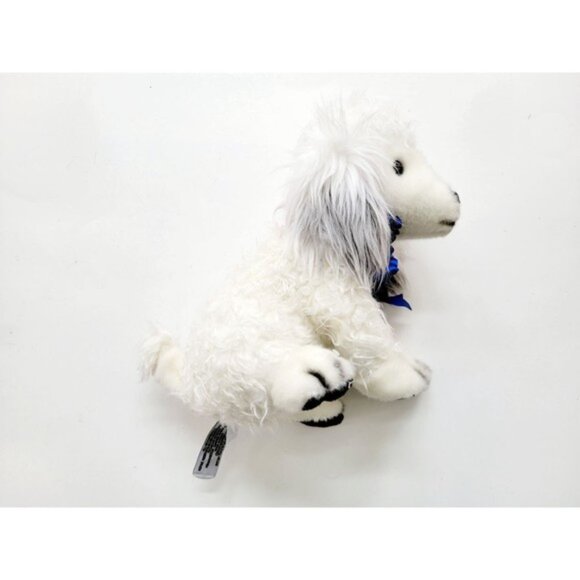 2 FAO Schwarz Plush White Poodle Dog & Gray Elephant Toy Stuffed Animal 10" LOT - Picture 2 of 4
